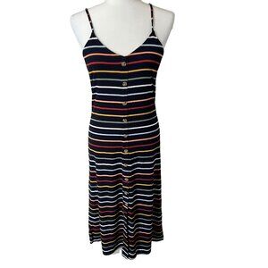 LOFT Striped‎ Button Front Maxi Dress XS NEW